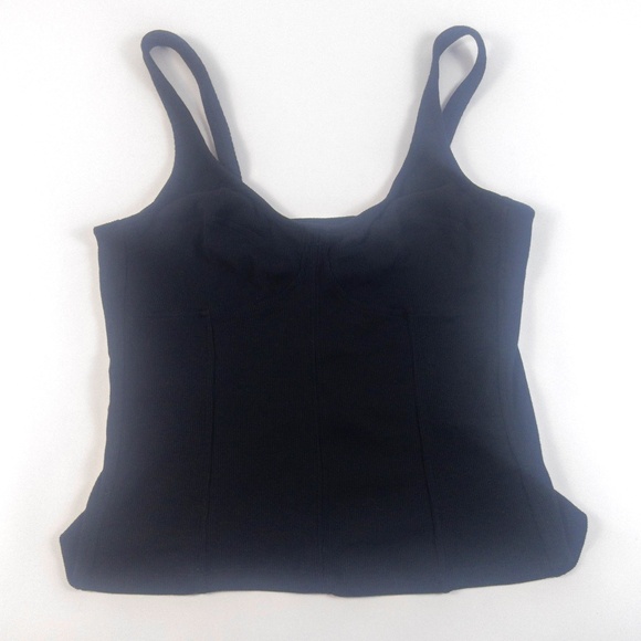 Universal Thread Target Corset-Style Black Ribbed Stretch Tank Women's Sz Large - Picture 1 of 5